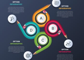 Creative education infographic design template with pencil vector ...